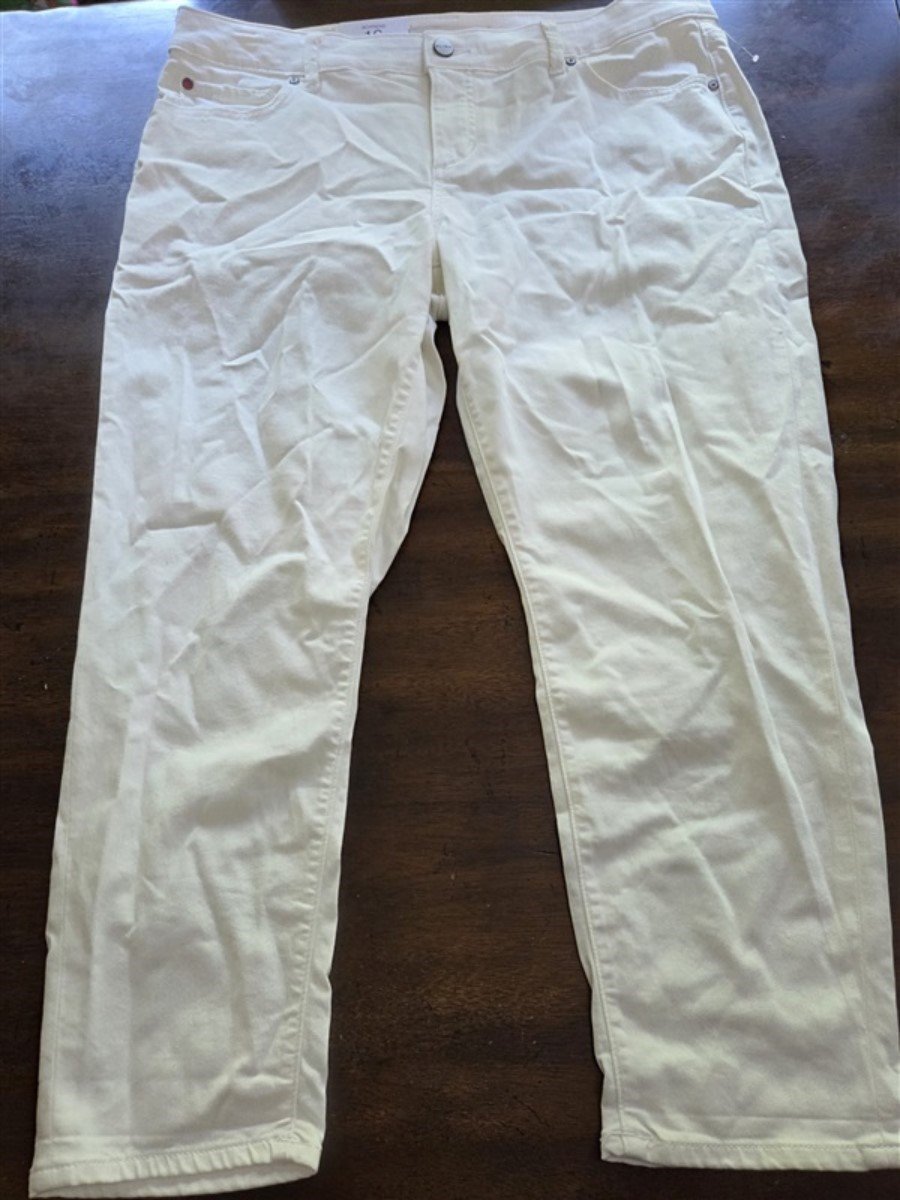 NWTD DIY Slink 16 Boyfriend Clare High Waist Curvy White Jeans #128208