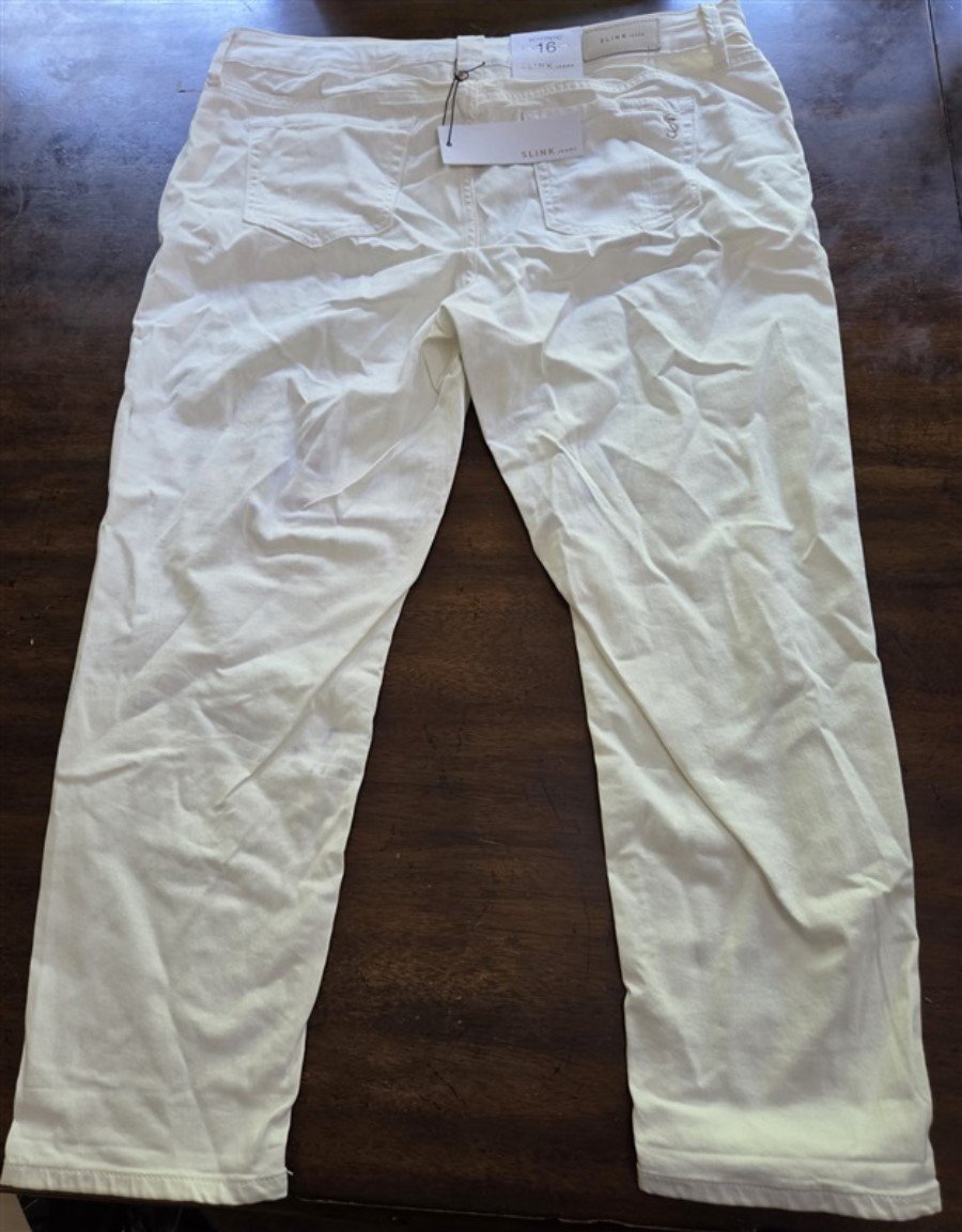 NWTD DIY Slink 16 Boyfriend Clare High Waist Curvy White Jeans #128208