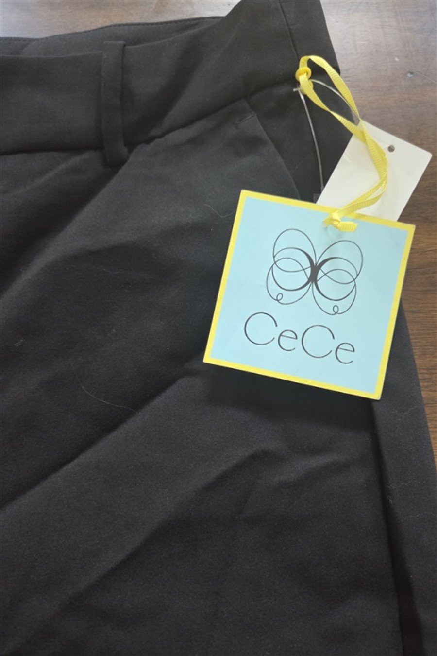 NWT CeCe 10 Essentials Pants Rich Black Stretch Zip Up Trousers 128210
