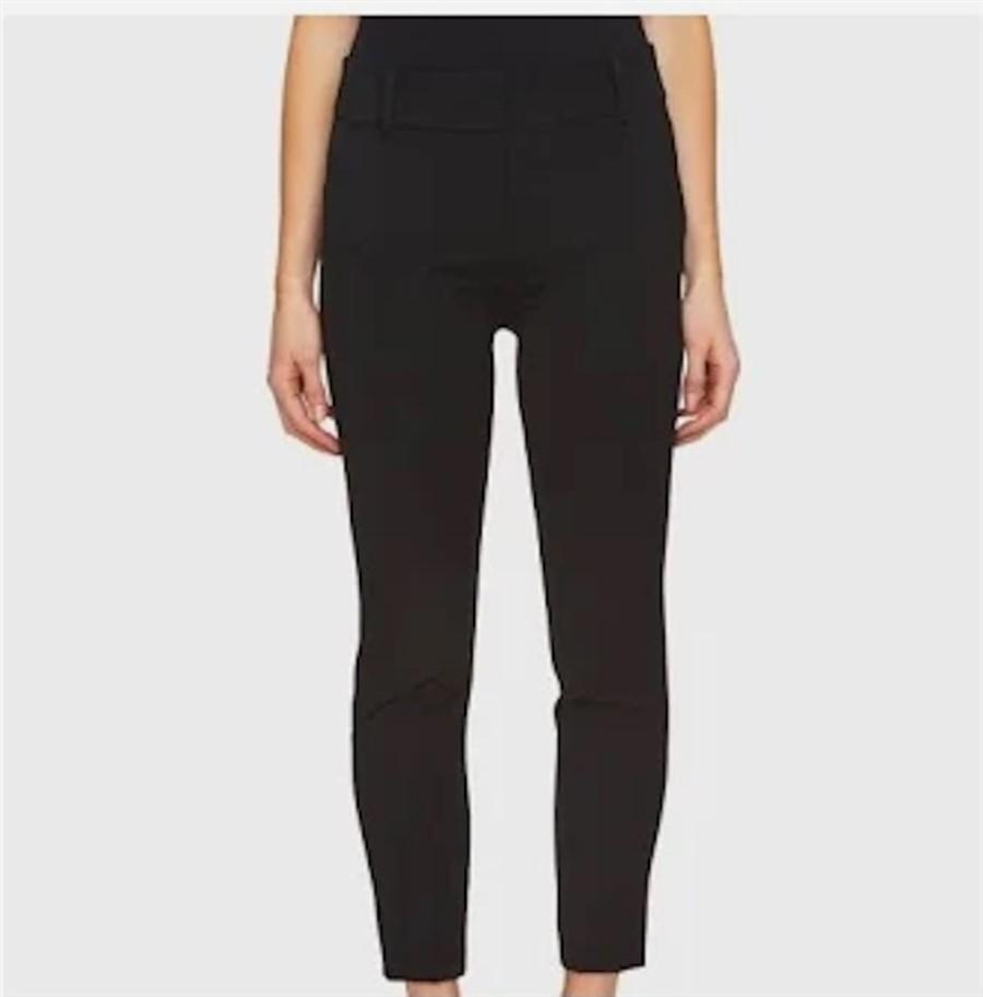 NWT CeCe 10 Essentials Pants Rich Black Stretch Zip Up Trousers 128210