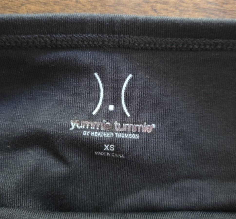 NEW Yummie Tummie XS Compact Cotton Shaping Full-Length Leggings Black #128212