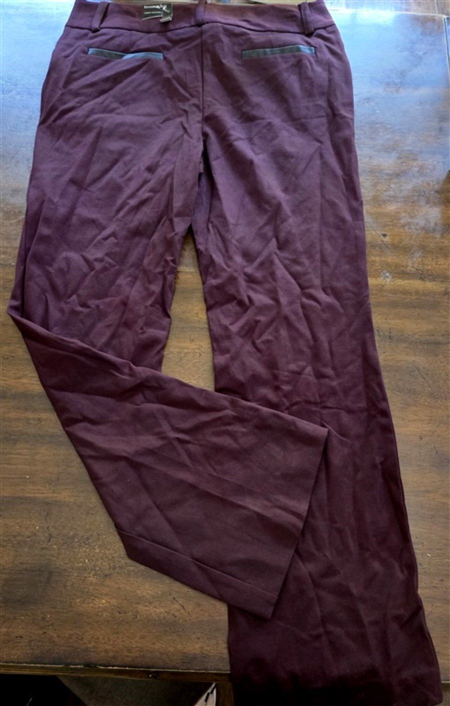 NWT Alfani 12 Trouser Leg Ponte Stretch Tummy Control Dress Pant Burgundy 128225