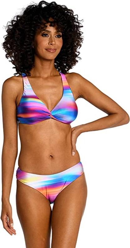 NWT La Blanca Sunset Shores 8 Twist Bandeau & Bottom 6 Bikini Swimsuit 128239