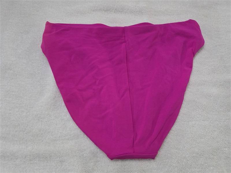 NWOT Robin Piccone S high waist Solid Full Bikini Swim Bottom Pink 128250
