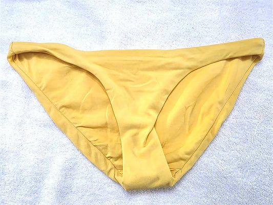 NWT Robin Piccone M Solid Yellow Cheeky Bikini Swim Bottom 125043