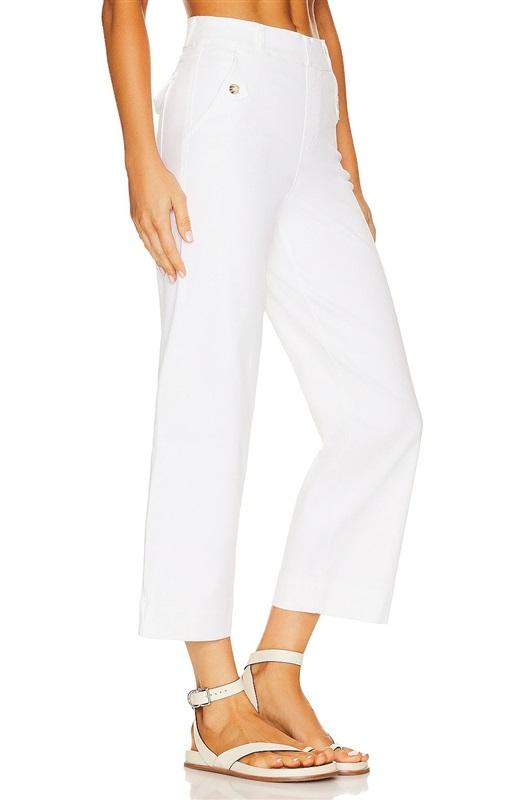 NWT Spanx 3X Stretch Twill Cropped Wide Leg Pants White 128256