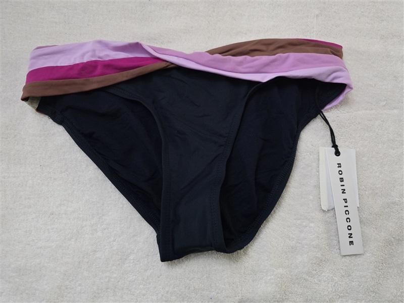 NWOT Robin Piccone M Billie Blue Purple Hi Waist Bottom 128261