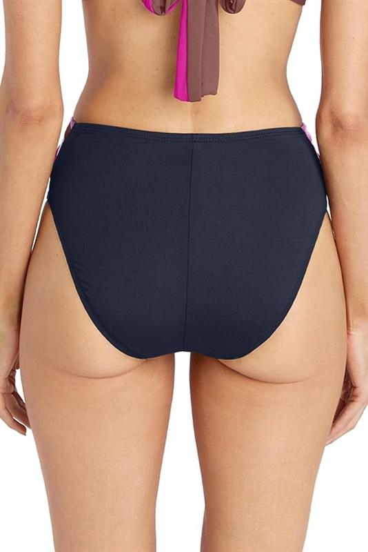 NWOT Robin Piccone M Billie Blue Purple Hi Waist Bottom 128261