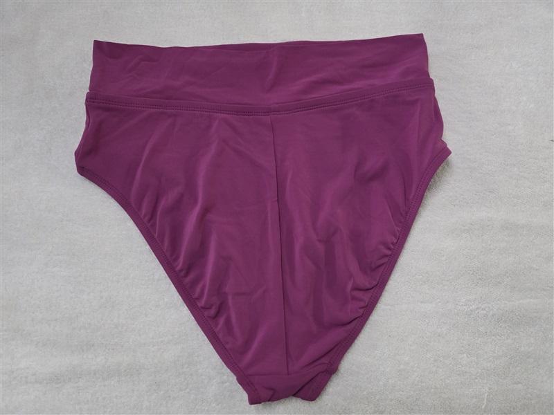 NWOT Robin Piccone Kate L High Waist Bikini Bottoms Orchid Pink 128268