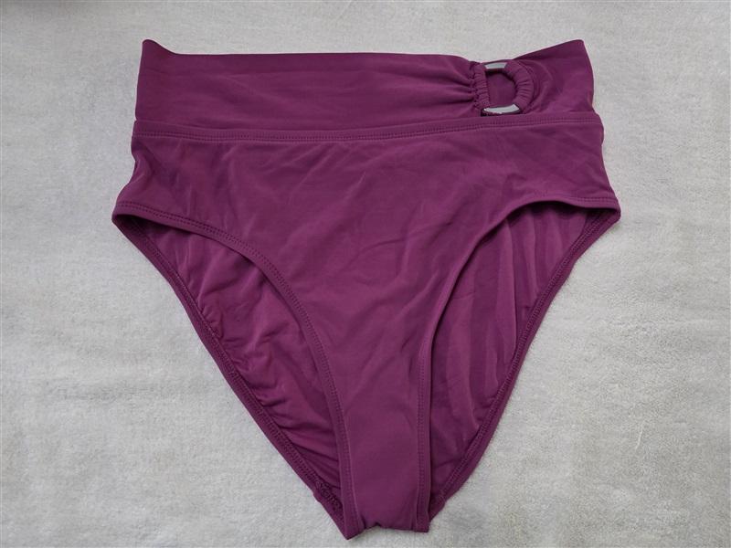 NWOT Robin Piccone Kate L High Waist Bikini Bottoms Orchid Pink 128268