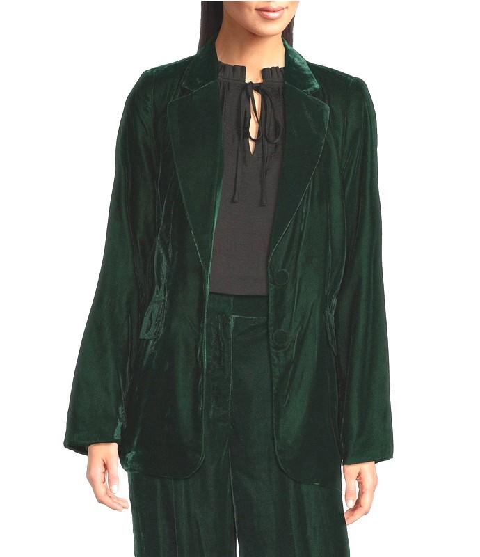 NWT Gibson & Latimer XL Velvet Notch Lapel Button Front Blazer 128273