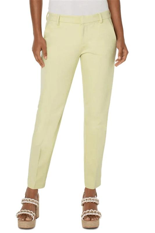 NWT Liverpool 0/25 KELSEY KNIT TROUSER STRETCH PONTE Lemon Grass 128277