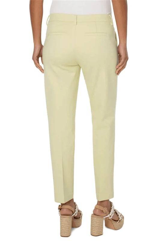 NWT Liverpool 0/25 KELSEY KNIT TROUSER STRETCH PONTE Lemon Grass 128277