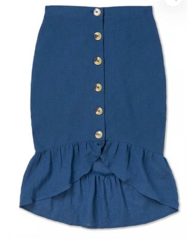 NWT Wet Anthropologie M Melodie Flounce Mermaid Skirt Blue 128280