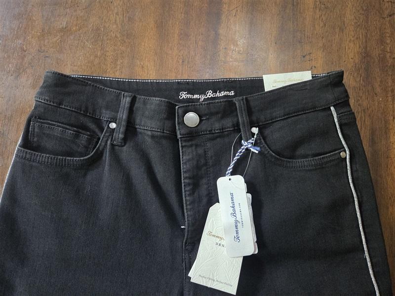 NWT Tommy Bahama 6 Boracay Black HR Tux Ankle Jeans 128282