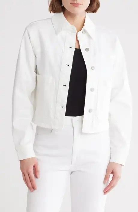 NWT Joe's Jeans 30 The Callie High Waist Crop Bootcut Jeans White 128287