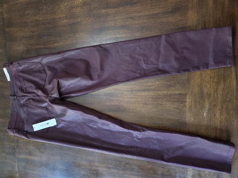 NWT Joe's Jeans 29 Charlie high Rise Skinny Ankle Coated Wine Jeans 128306
