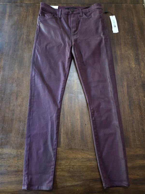 NWT Joe's Jeans 29 Charlie high Rise Skinny Ankle Coated Wine Jeans 128306