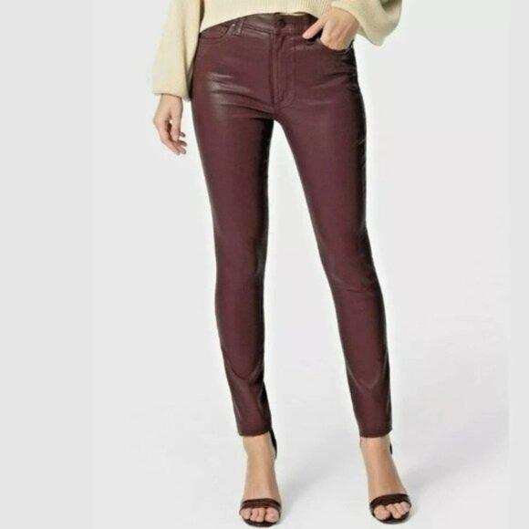 NWT Joe's Jeans 29 Charlie high Rise Skinny Ankle Coated Wine Jeans 128306