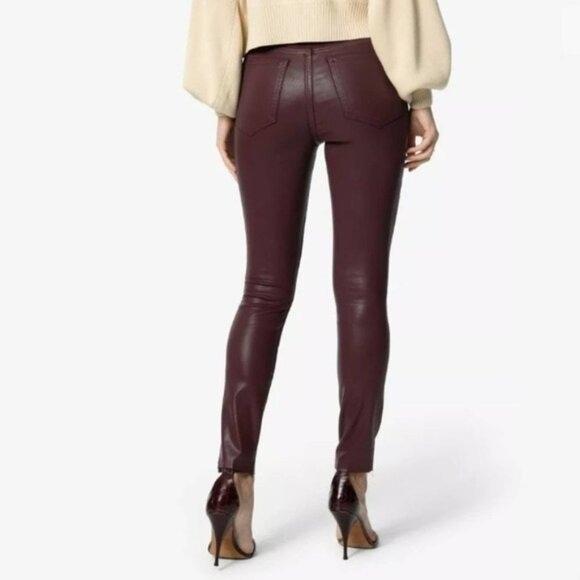 NWT Joe's Jeans 29 Charlie high Rise Skinny Ankle Coated Wine Jeans 128306