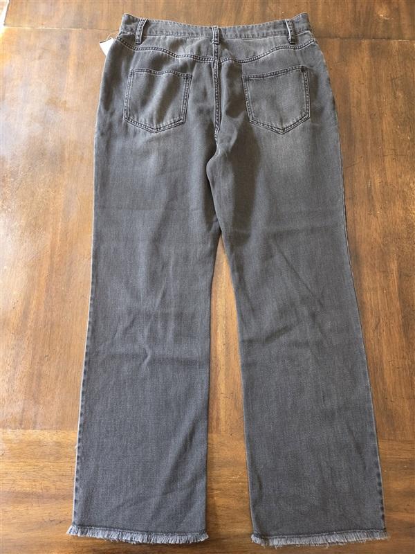 NWT Cloth & Stone 31 Distressed Straight Jeans Legacy Wash Black Raw Hem 128312