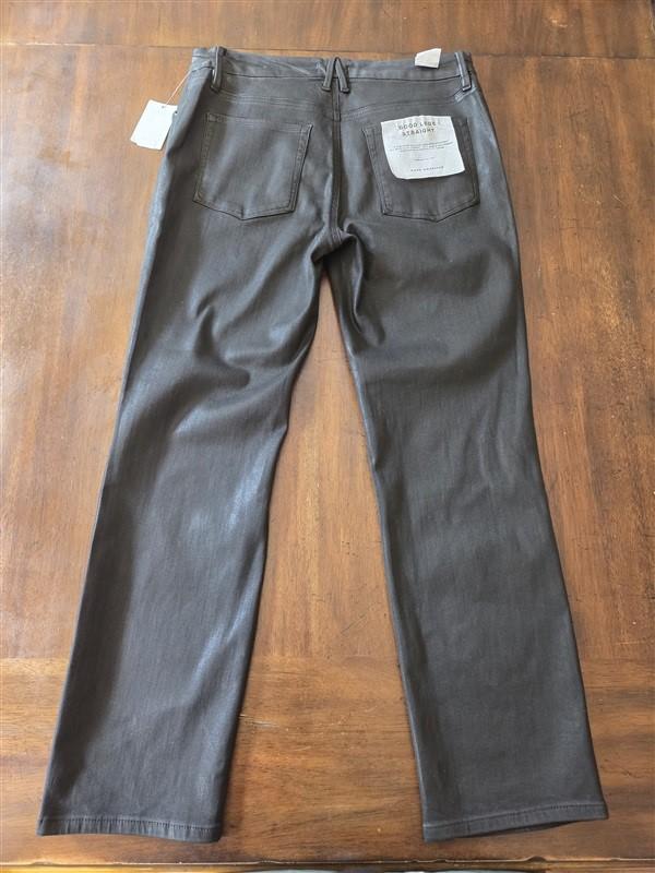 NWT Good American 14 32 Good Legs Straight Black Coated Jeans 128313
