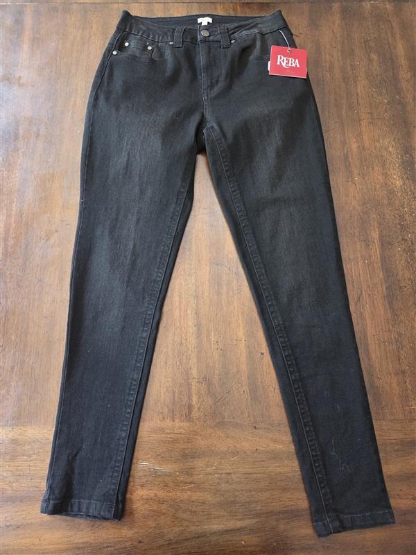 NWT Reba 4 Tanya Ankle Skinny Denim Jeans Black 128316