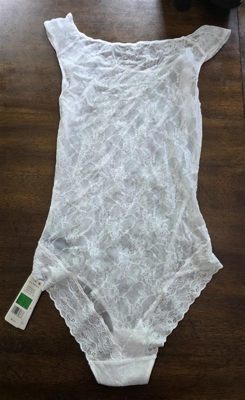 NWT Natori XXL Bliss Allure Lace Bodysuit 780303 White 128329