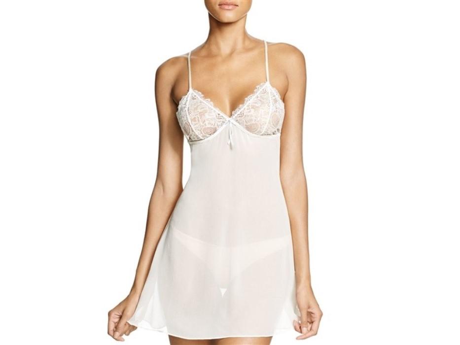 NWOT Heidi Klum M Valerie Silk & Eyelash Lace Slip Chemise Ivory 128344