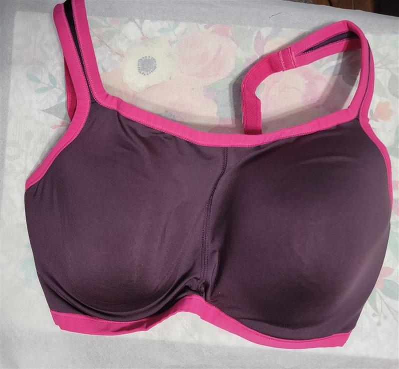 NWT Natori Yogi 34DDD Yoga Sports Bra 731050 Purple Pink 128347