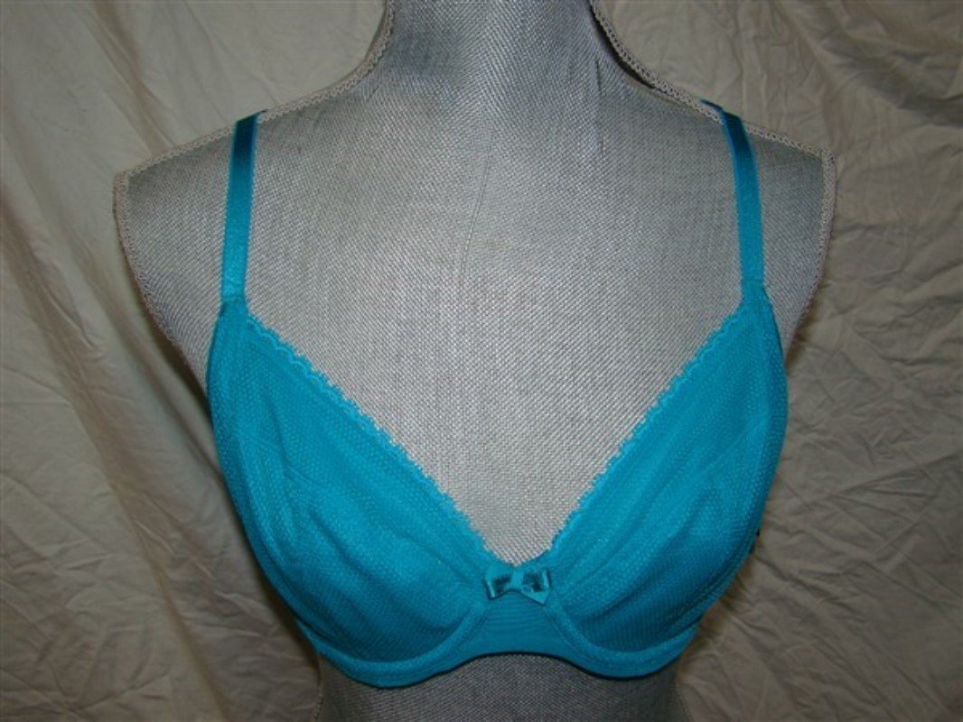 NWT Chantelle 38DDDD Parisian Multi-Part Plunge Underwire Bra 1471 Teal 128364