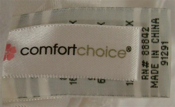 NWT Comfort Choice 38C Wirefree Front Hook Leisure Bra Gel Straps White 128369