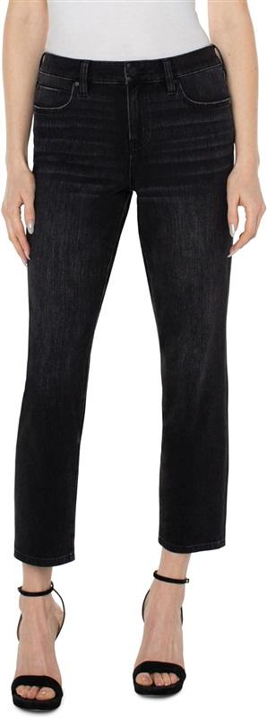 NWT Liverpool 4 27 Liv Non-Skinny Skinny Jeans Black Silver Trim 128401