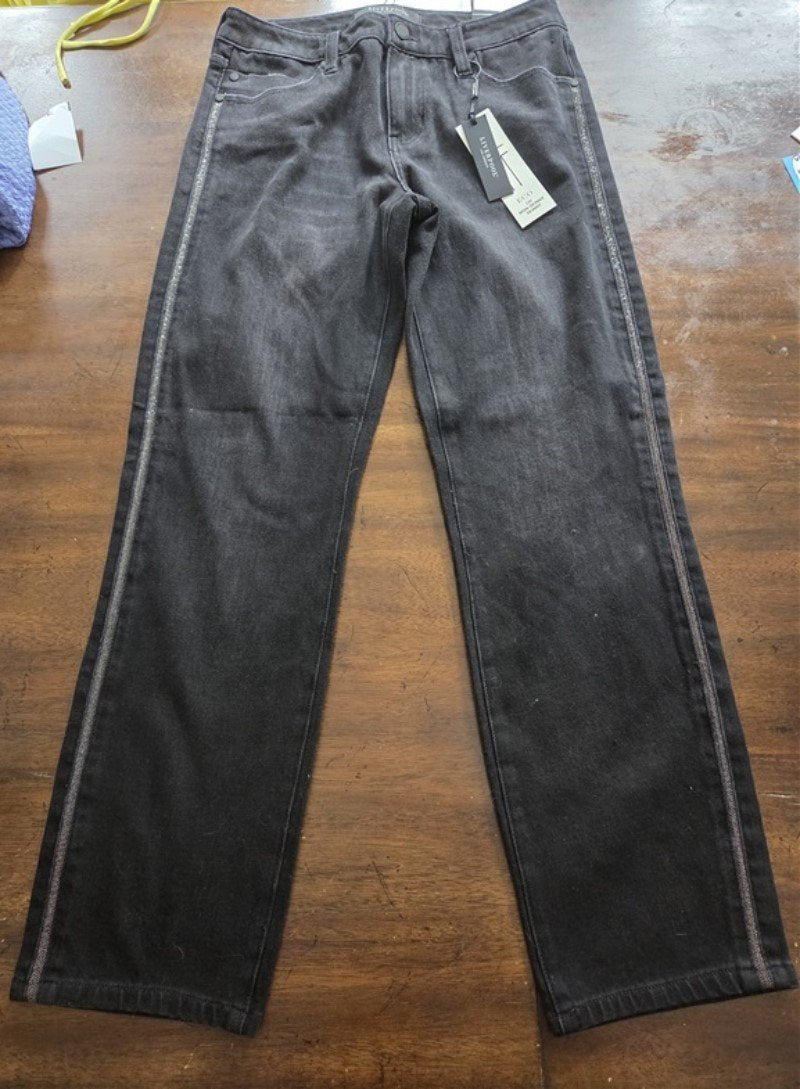 NWT Liverpool 4 27 Liv Non-Skinny Skinny Jeans Black Silver Trim 128401