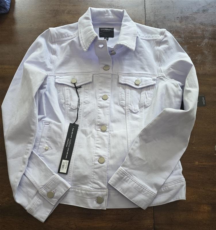 NWT Liverpool SM Kolten Denim Jean Jacket Lilac Rose Stretch 128402