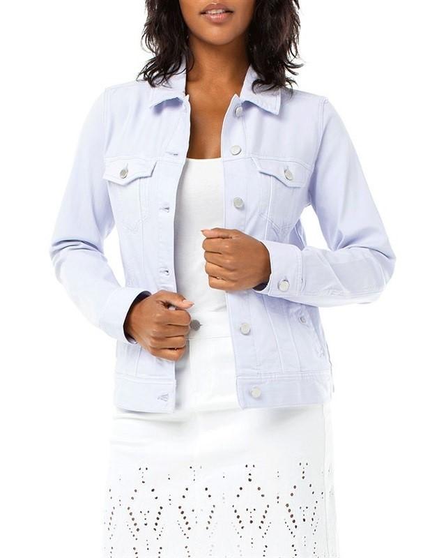 NWT Liverpool SM Kolten Denim Jean Jacket Lilac Rose Stretch 128402
