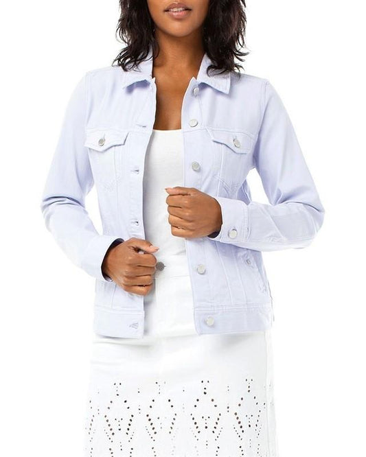 NWT Liverpool SM Kolten Denim Jean Jacket Lilac Rose Stretch 128402