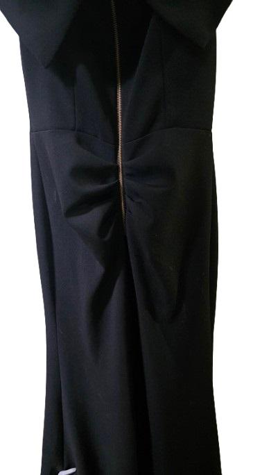 NWOTD AQUA Off-the-Shoulder Scuba Crepe Long Gown Black 128403