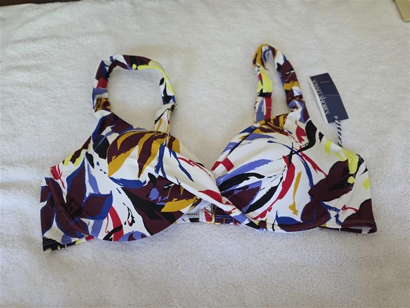 NWT Sonnet Shores 14 Underwire Floral Bikini Swim Top 128408