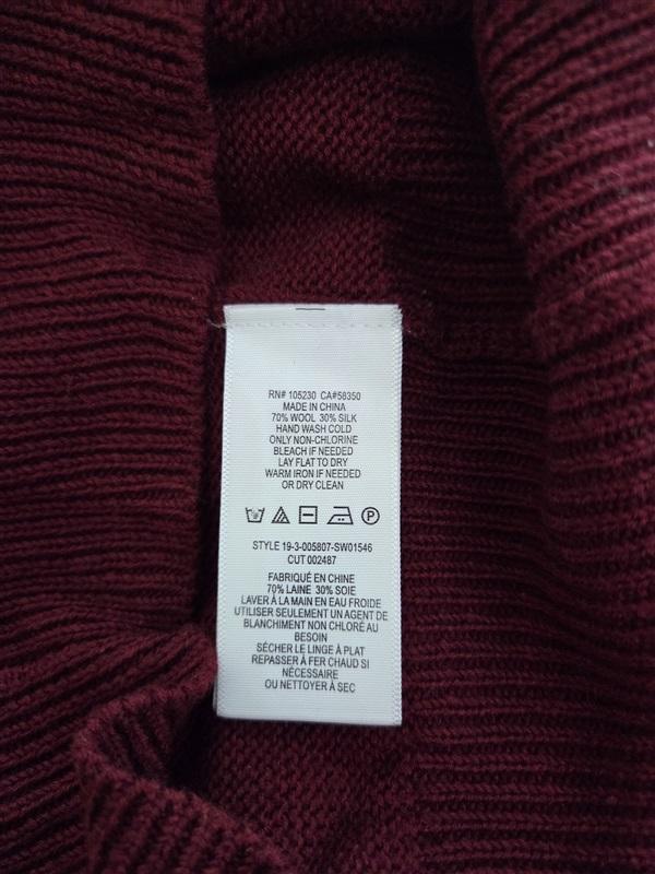 New joie S Retro Short Puff Sleeve Wool & Silk Pointelle Knit Sweater Burgundy