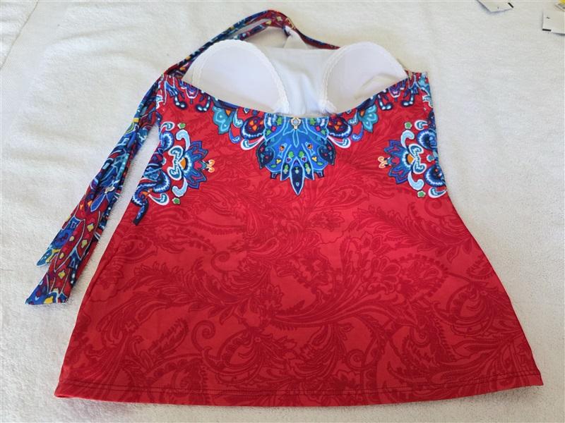 NWOT Ralph Lauren 6 Halter Bandeau Tankini Scarf Swim Top Sample 128446