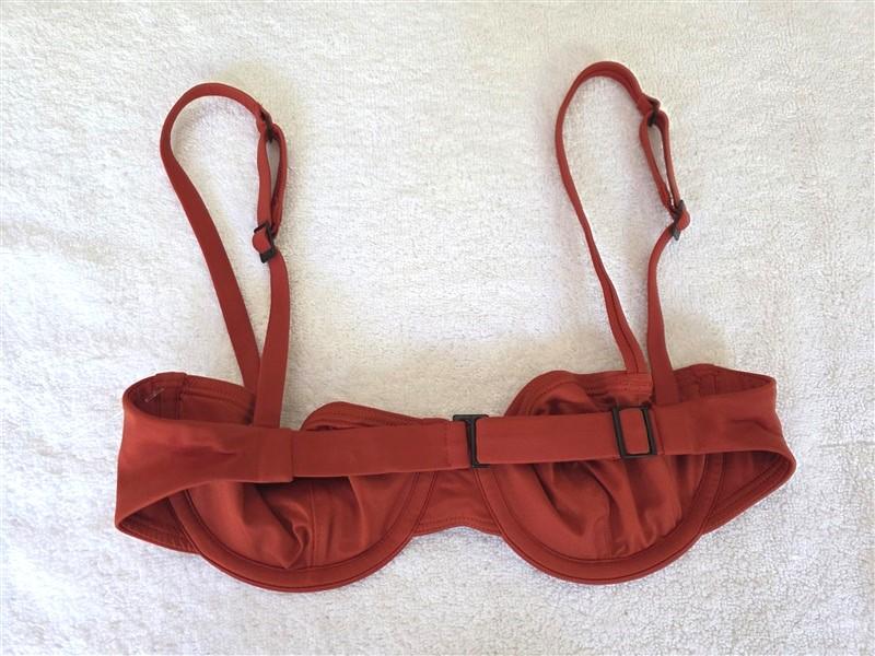 NWOT CUUP 30C 32B 34A Balconette Underwire Orange Bikini Swim Top 128447