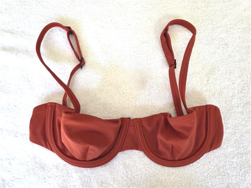 NWOT CUUP 30C 32B 34A Balconette Underwire Orange Bikini Swim Top 128447
