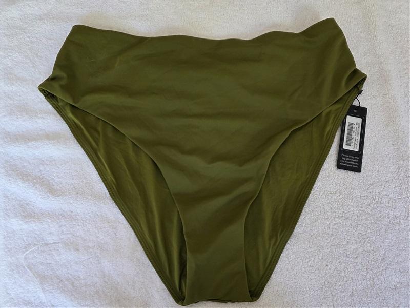 NWT CUUP 5XL The Highwaist Swim Bottom Fern Green Hi Rise Bikini 128448