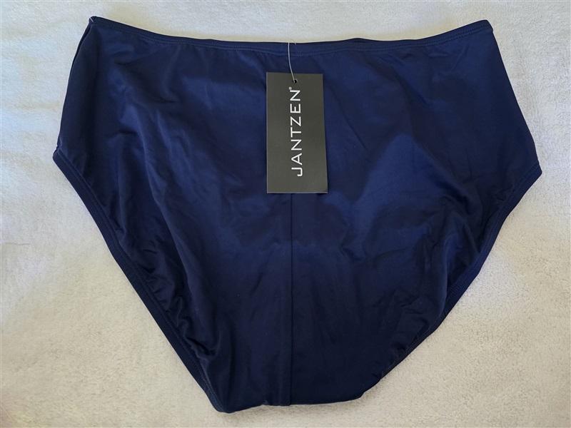 NWT Jantzen 12 Comfort Comfort Core High Waist Bikini Bottoms Blue 128462