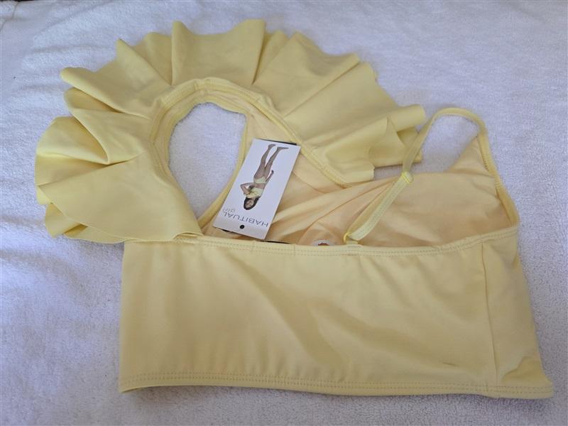NWT Habitual Kids 14 Byanca Asymmetrical Bikini Top & Bottom Yellow 128464