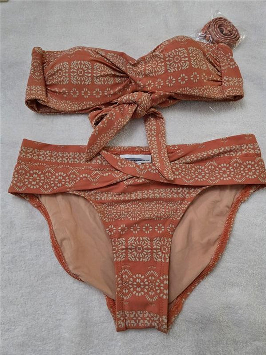 NWT Robin Piccone S Isla Bikini Swim Top Terra Cotta Orange 128458