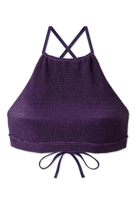NWT Wet LA M Honu Marina Top Classic Bikini Top Eggplant Purple 128472