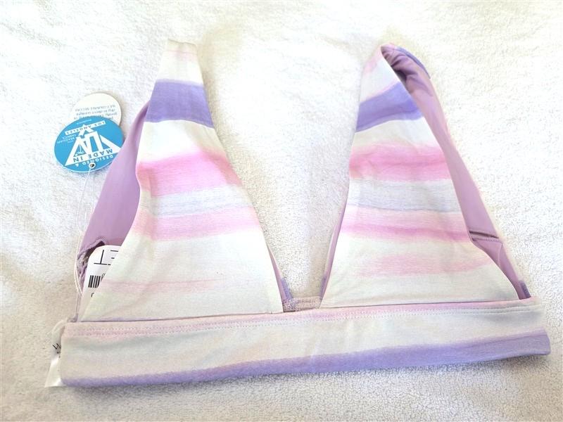 NWT Wet LA L Watercolor Stripe Bikini Top 128478