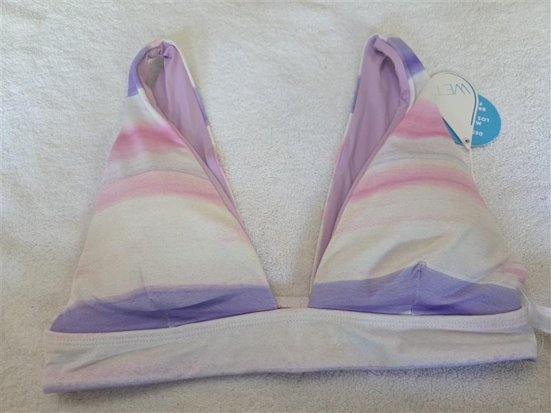 NWT Wet LA L Watercolor Stripe Bikini Top 128478